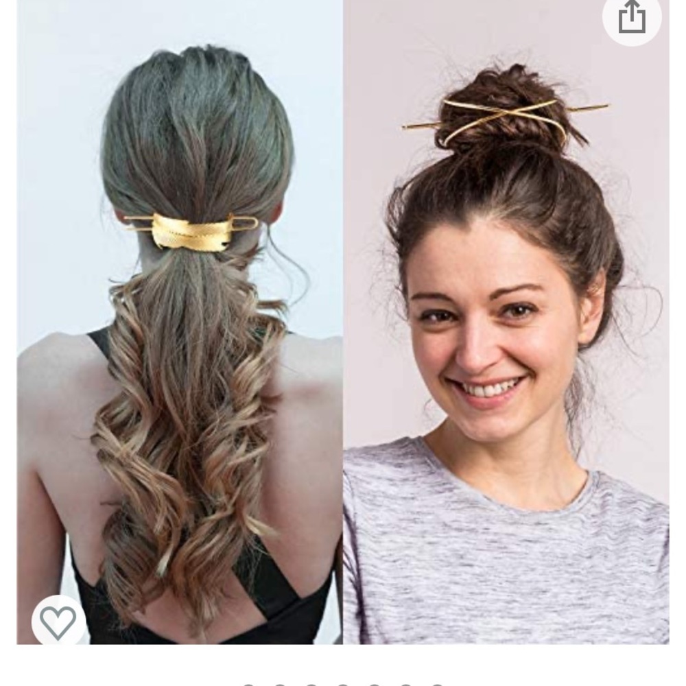 gold hair bun clip set